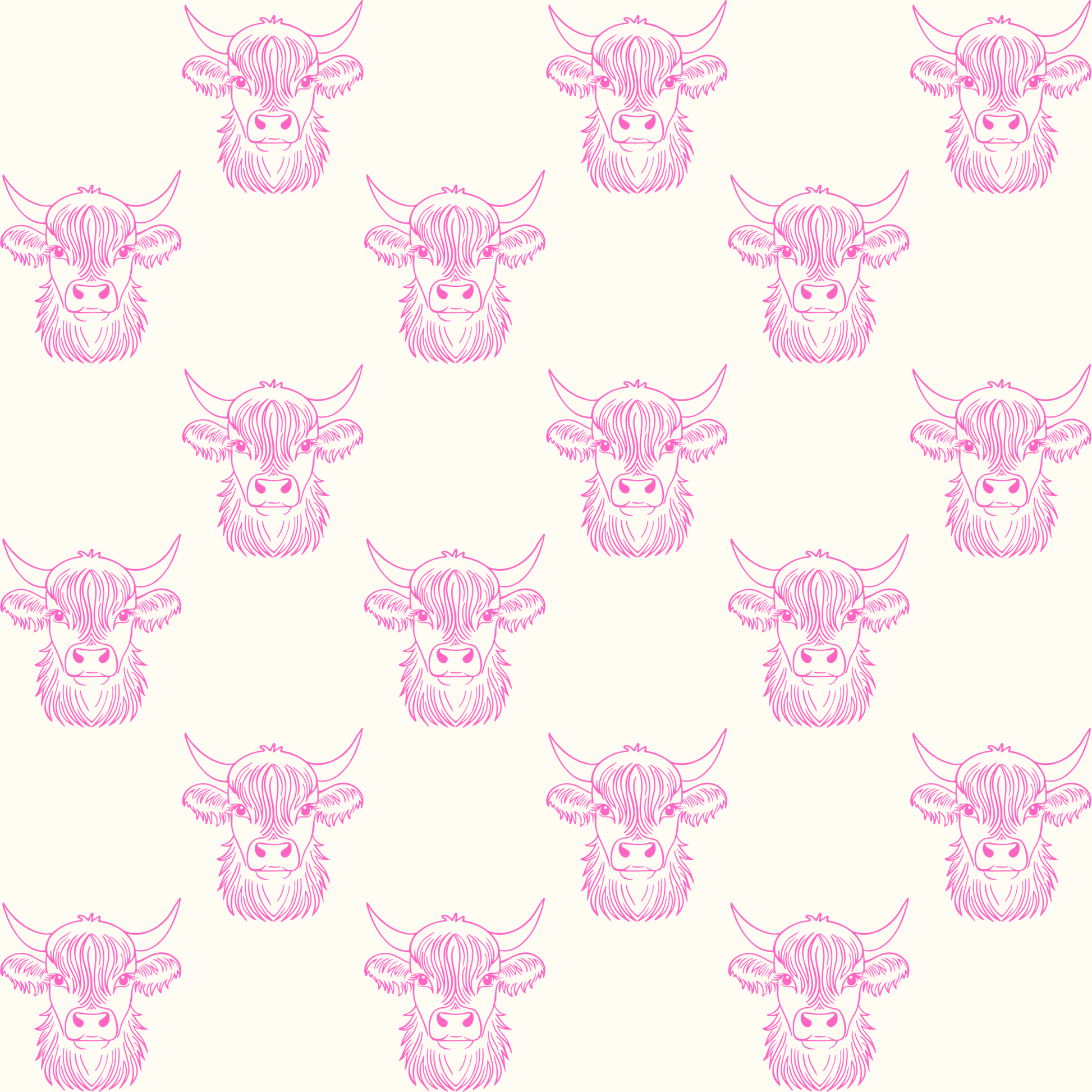 Pink Cute Highland Cow Wrapping Paper Roll