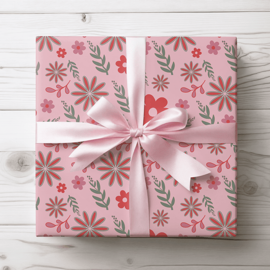 Pink Blossom Vintage Floral Wrapping Paper