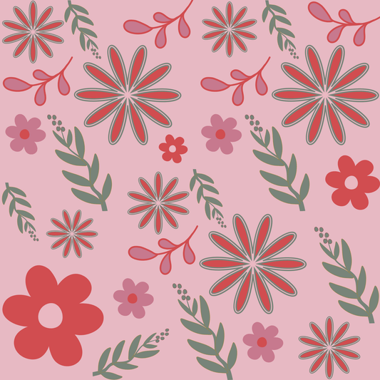 Pink Blossom Vintage Floral Wrapping Paper