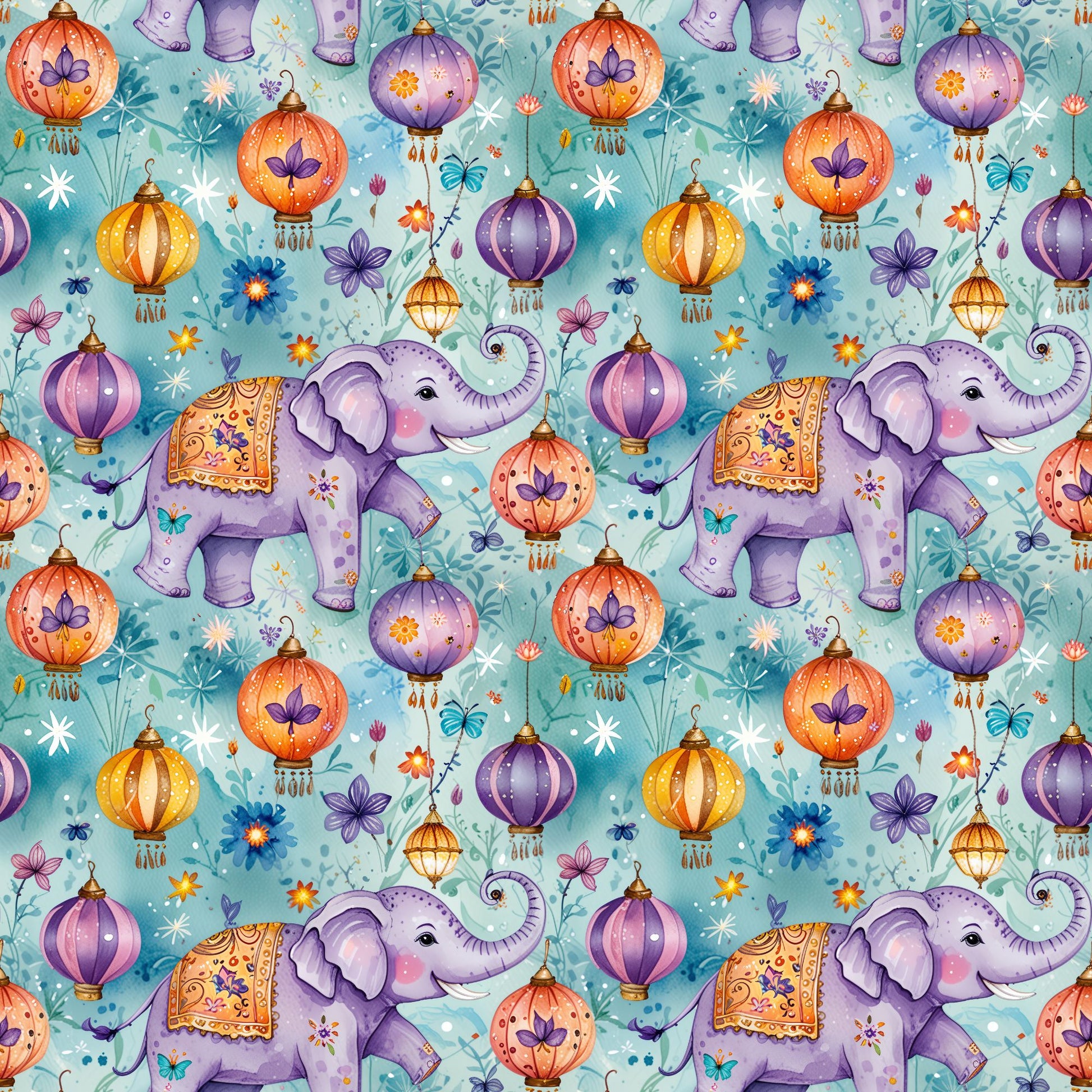 Diwali Festival Elephant Wrapping Papers