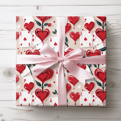 Queen of Hearts Playing Cards with Roses Being Painted Red