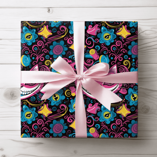 Bright Cheshire Cat Alice in Wonderland Gift Wrap