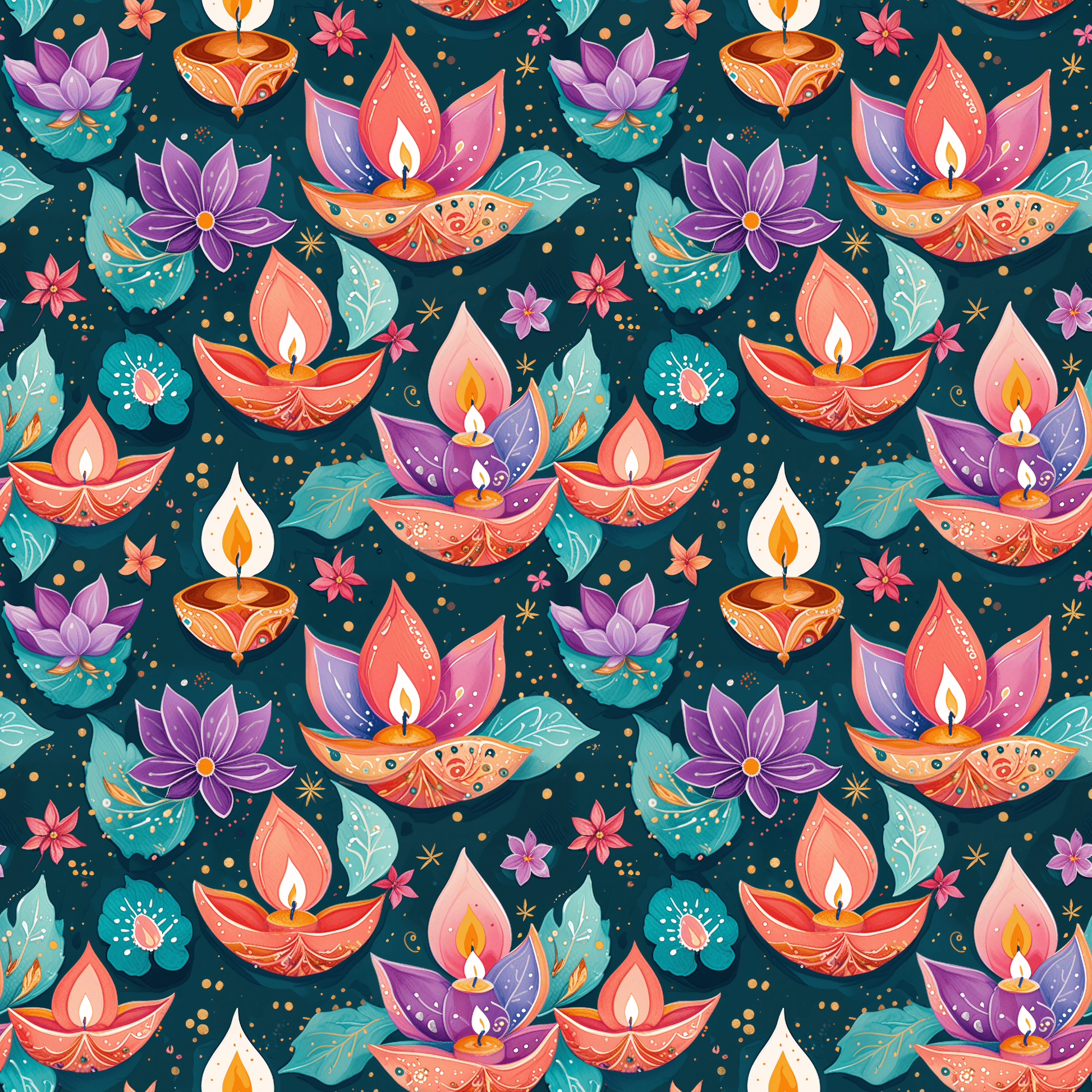 Diwali Aqua Festival Wrapping Papers
