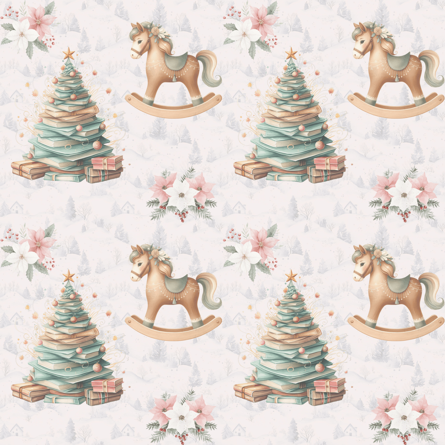 Rockin’ Around the Bookmas Tree – Vintage Holiday Wrapping Paper