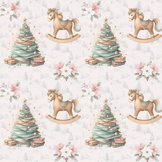 Rockin’ Around the Bookmas Tree – Vintage Holiday Wrapping Paper