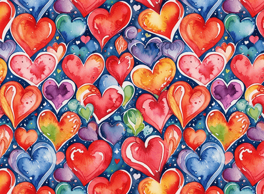 Vibrant Love Heart Gift Wrap