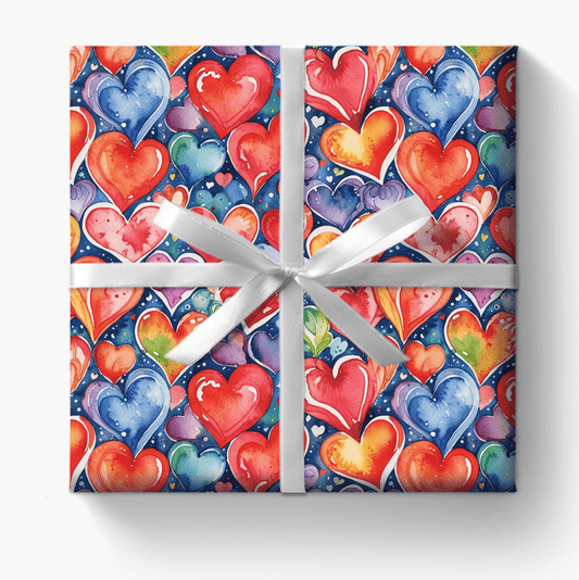 Vibrant Love Heart Gift Wrap