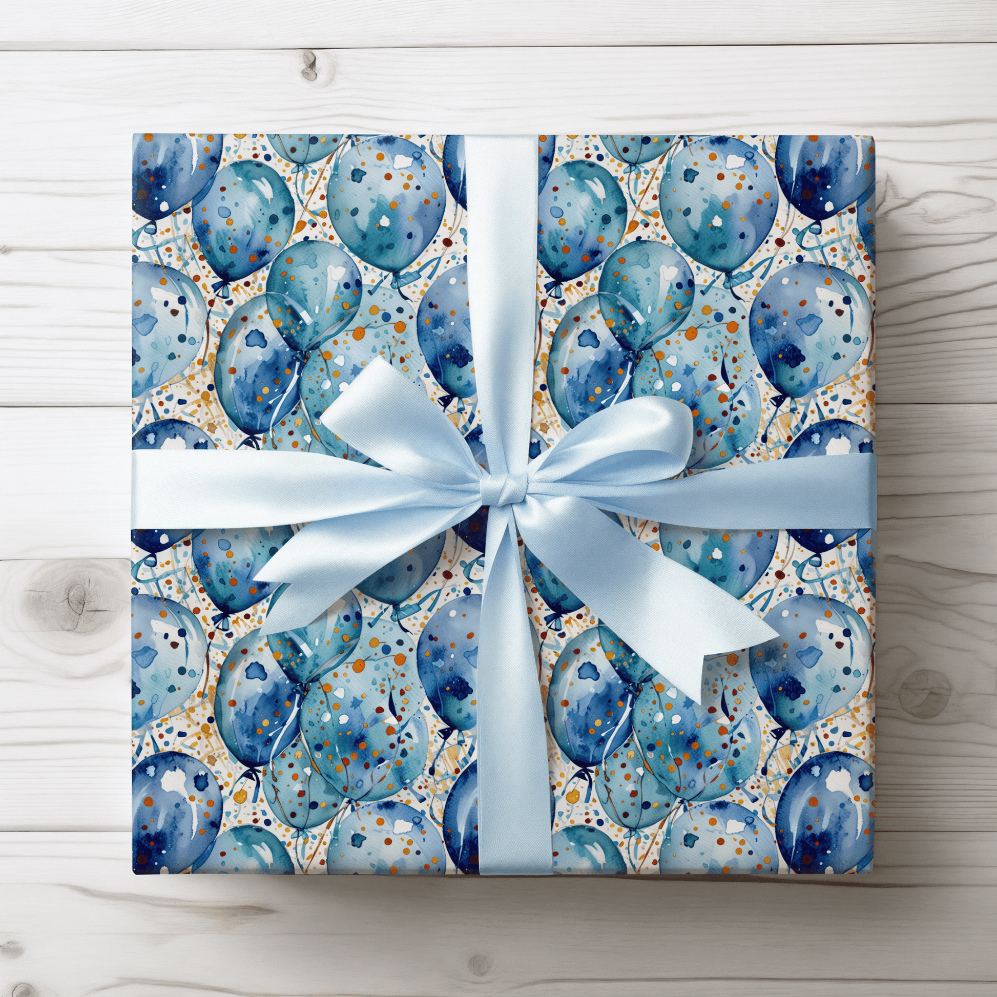 Artistic Blue Celebration Wrapping Papers