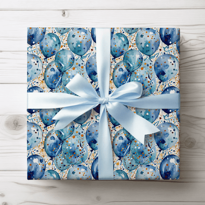 Artistic Blue Celebration Wrapping Papers