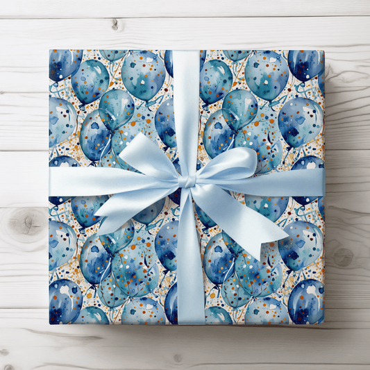 Artistic Blue Celebration Wrapping Papers