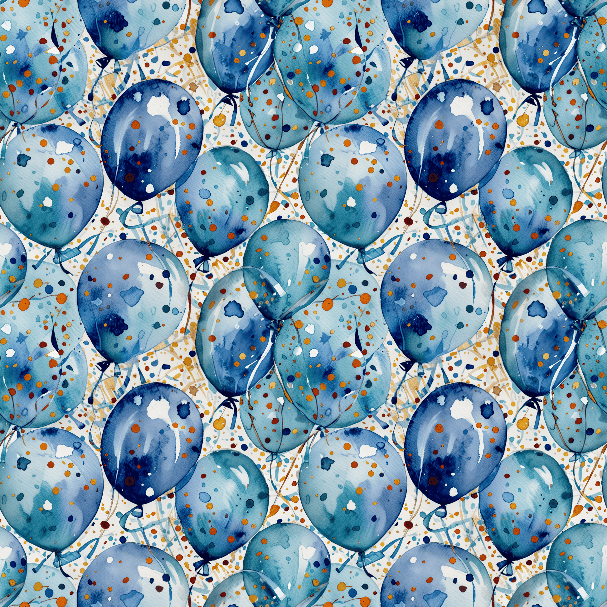 Artistic Blue Celebration Wrapping Papers