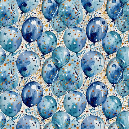 Artistic Blue Celebration Wrapping Papers