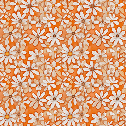 Charming Orange Floral Gift Wrap