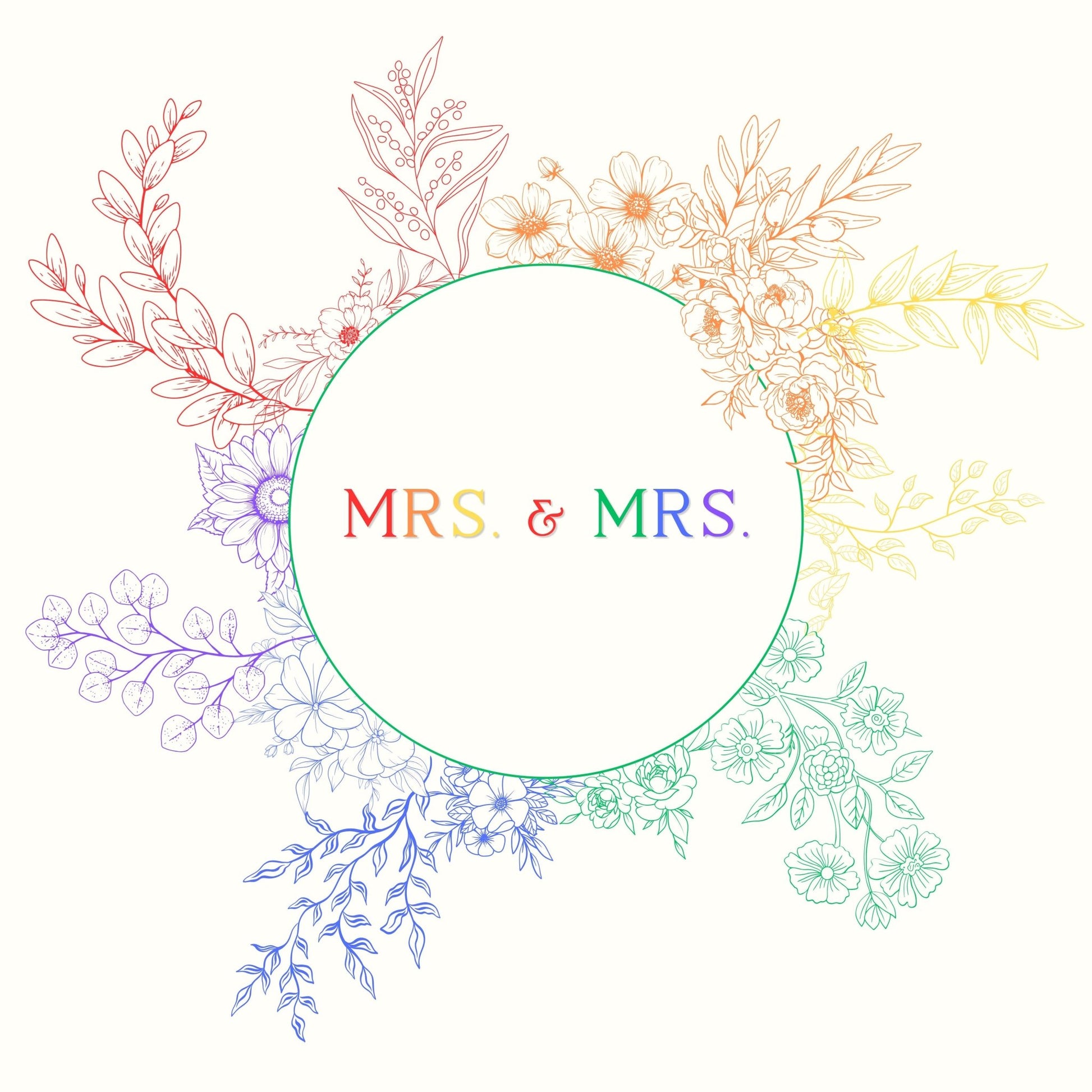 Rainbow Mrs. & Mrs. Gift Paper
