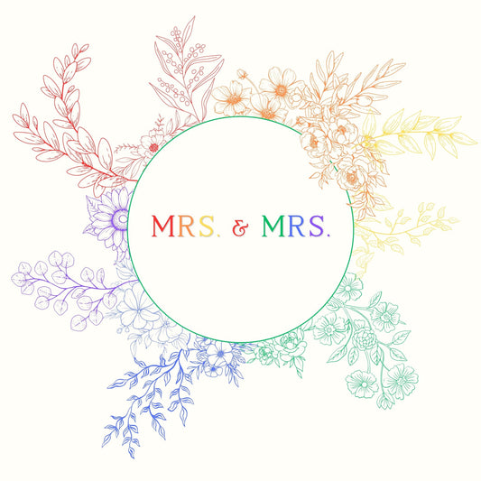 Rainbow Mrs. & Mrs. Gift Paper