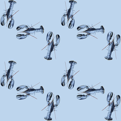 Chic Pink Blue Lobster Wrapping Paper