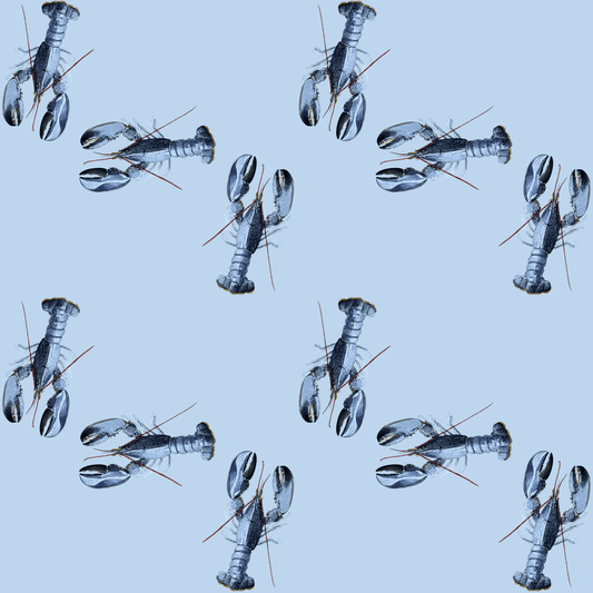 Chic Pink Blue Lobster Wrapping Paper