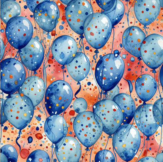 Colorful Blue and Orange Balloon Gift Wrapping Paper