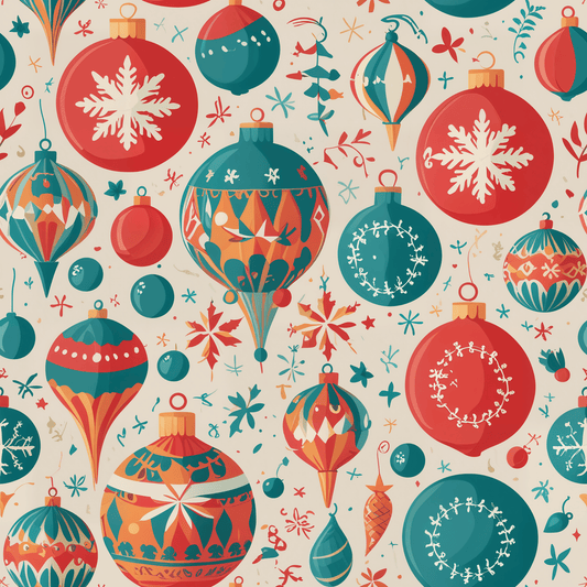 Decked to the Balls – Retro Ornament Wrapping Paper