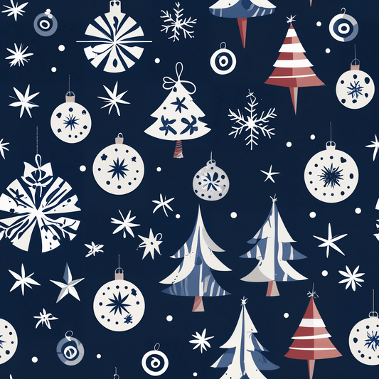 Stylish Navy Christmas Gift Wrap