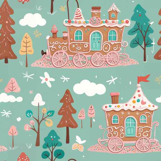 Gingerbread Express – Sugar Sleigh Rides Wrapping Paper