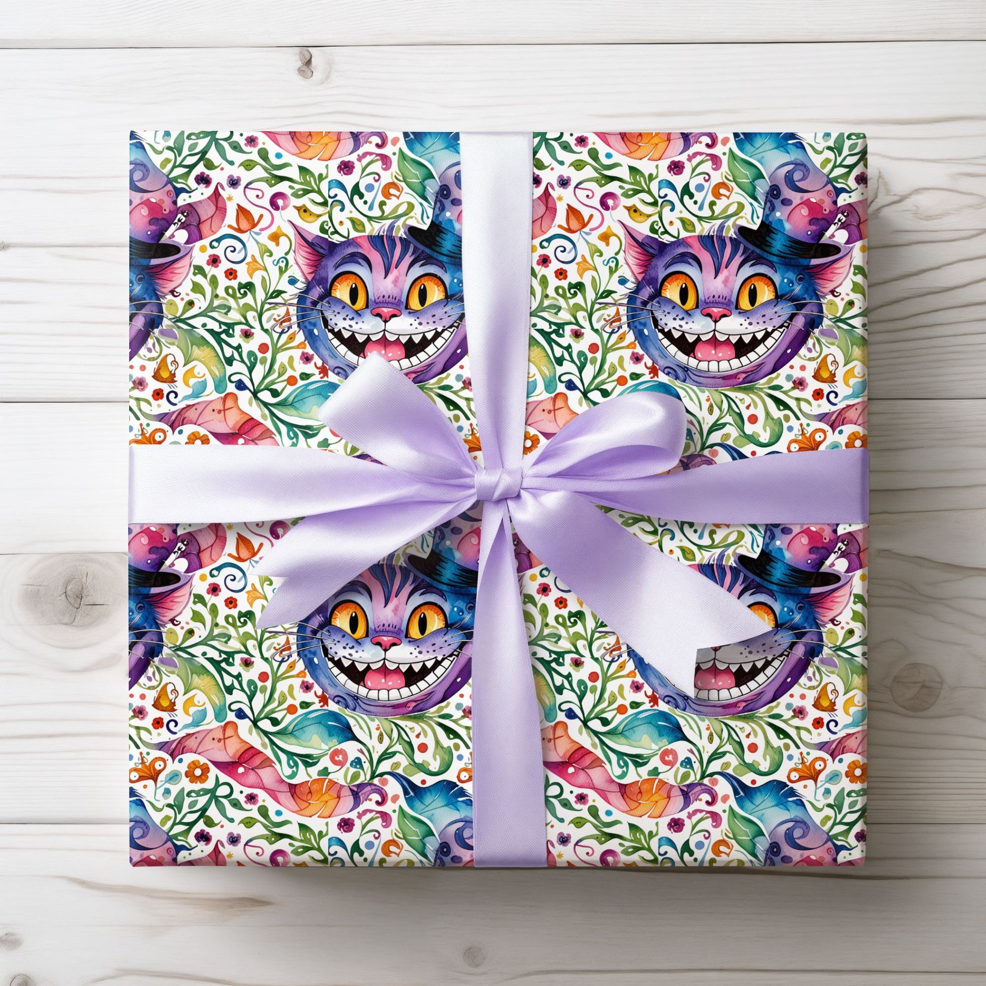 Colorful Cheshire Cat Wrapping Paper