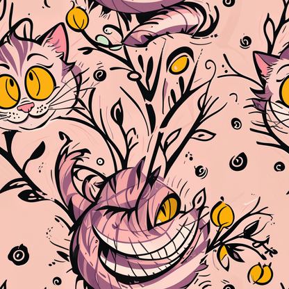 Trippy Pink Cheshire Cat Wrapping Paper