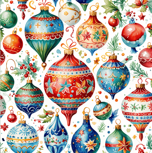 Shiny Things & Holiday Flings – Vintage Ornament Wrapping Paper That Slays