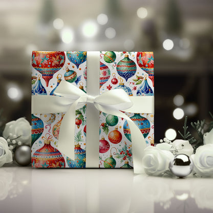 Shiny Things & Holiday Flings – Vintage Ornament Wrapping Paper That Slays