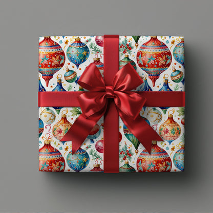 Shiny Things & Holiday Flings – Vintage Ornament Wrapping Paper That Slays