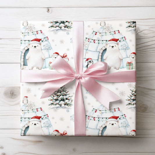 Igloo & Let It Snow – Arctic Friends Christmas Wrapping Paper