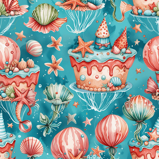 Aqua Ocean Theme Birthday Gift Wrap