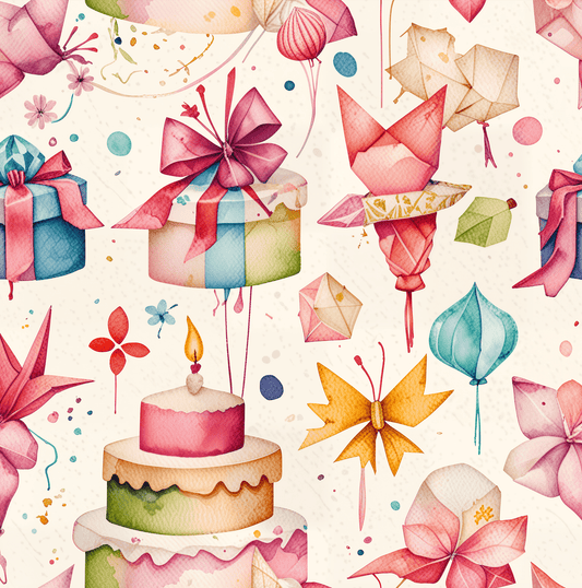 Colorful origami Birthday Gift Wrap