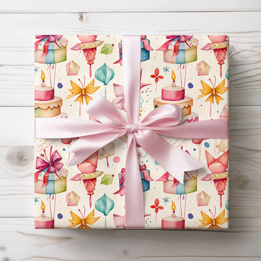 Colorful origami Birthday Gift Wrap