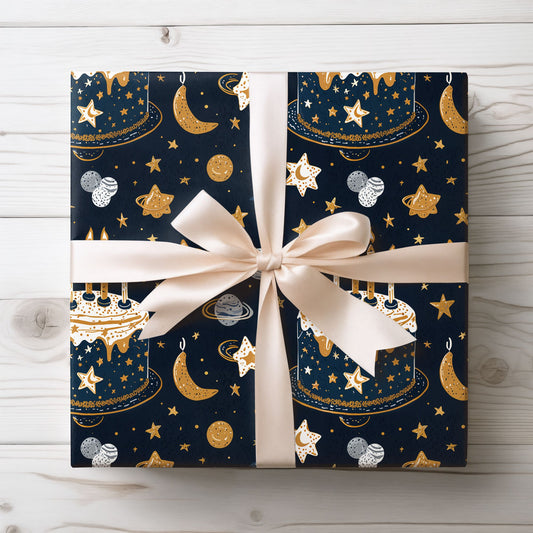 Celestial Birthday Wrapping Paper