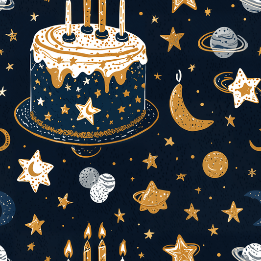 Celestial Birthday Wrapping Paper
