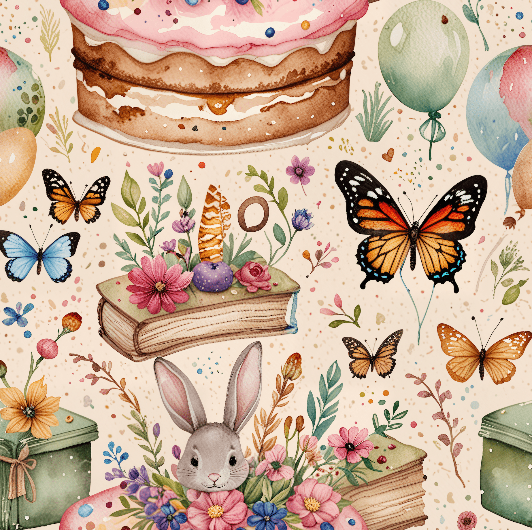 Charming Cottagecore Birthday Gift Paper
