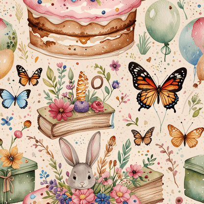 Charming Cottagecore Birthday Gift Paper
