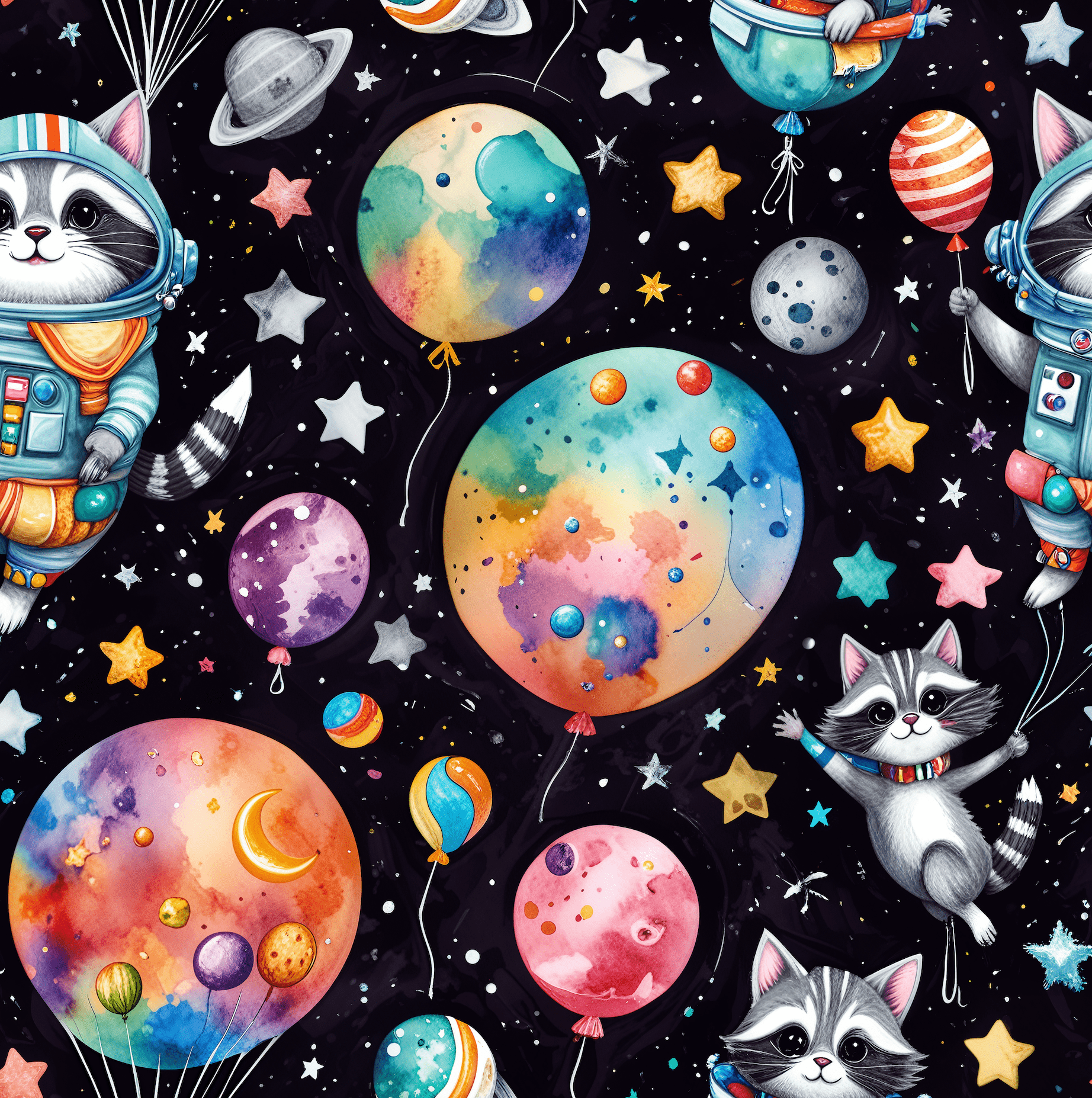 Cosmic Wrapping Paper - Colorful Space Gift Wrap