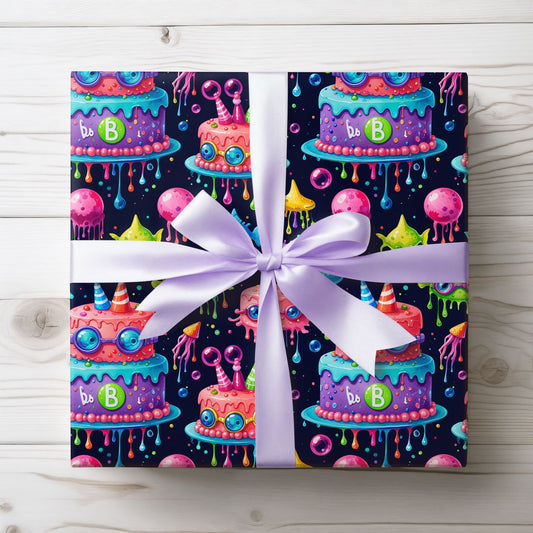 Colorful Martian Party Wrapping Paper