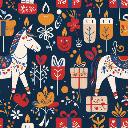 Festive Colorful Unicorn Wrapping Paper