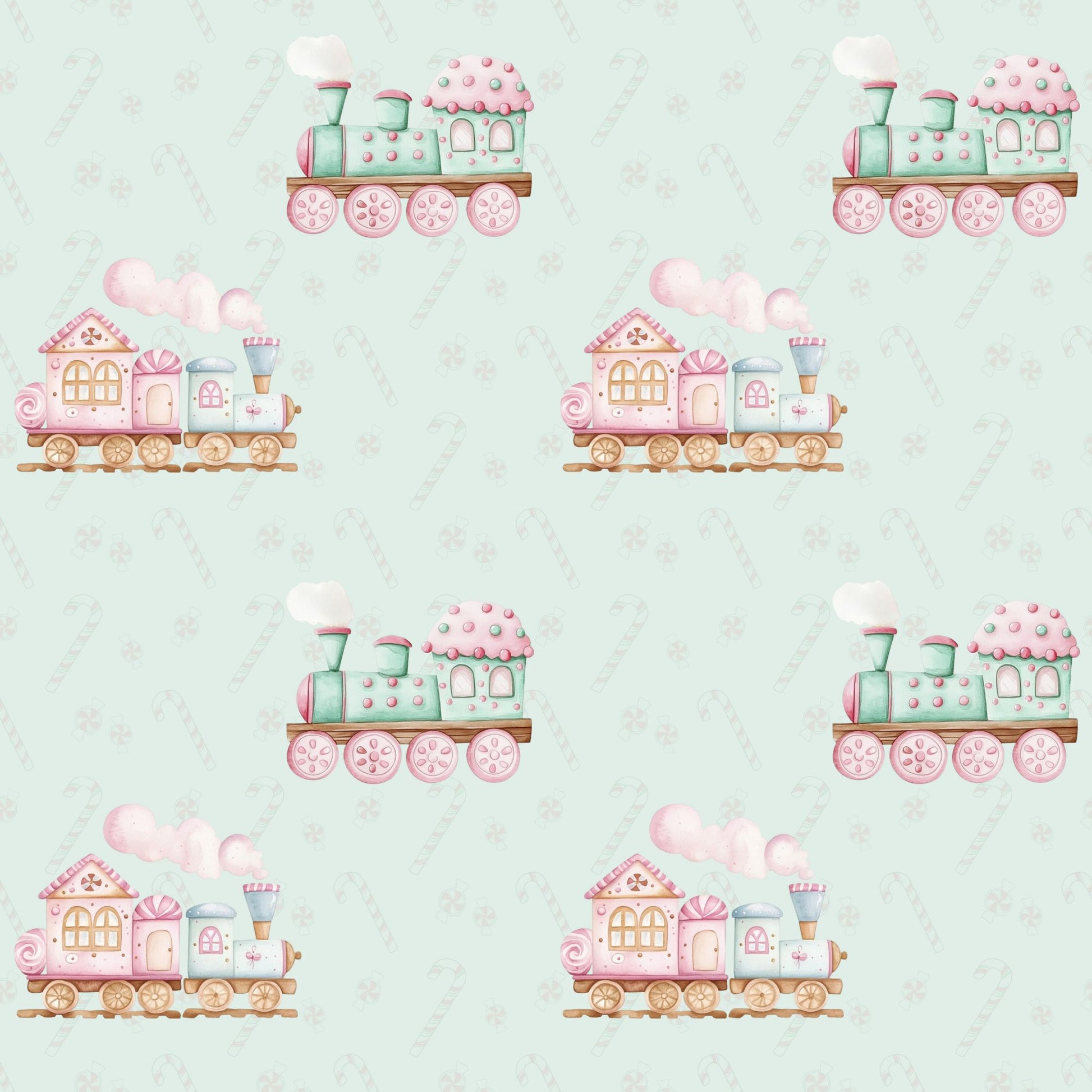 The Sweet Express – Gingerbread Christmas Train Wrapping Paper