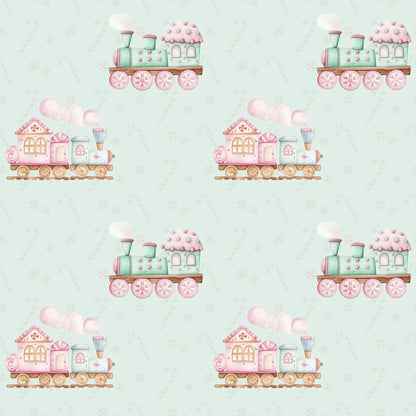 The Sweet Express – Gingerbread Christmas Train Wrapping Paper