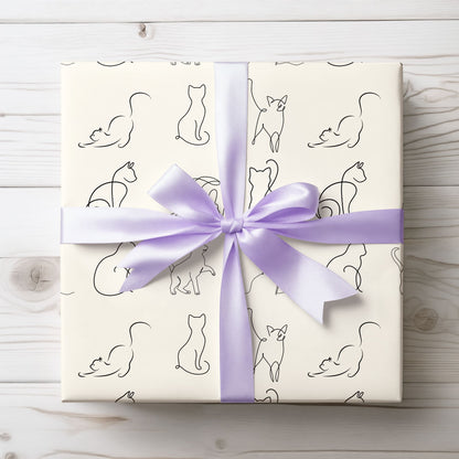 Elegant Minimalist Cat Wrapping Paper