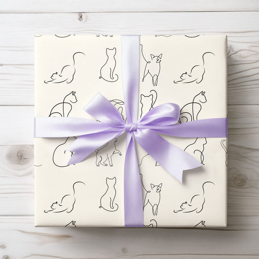 Elegant Minimalist Cat Wrapping Paper