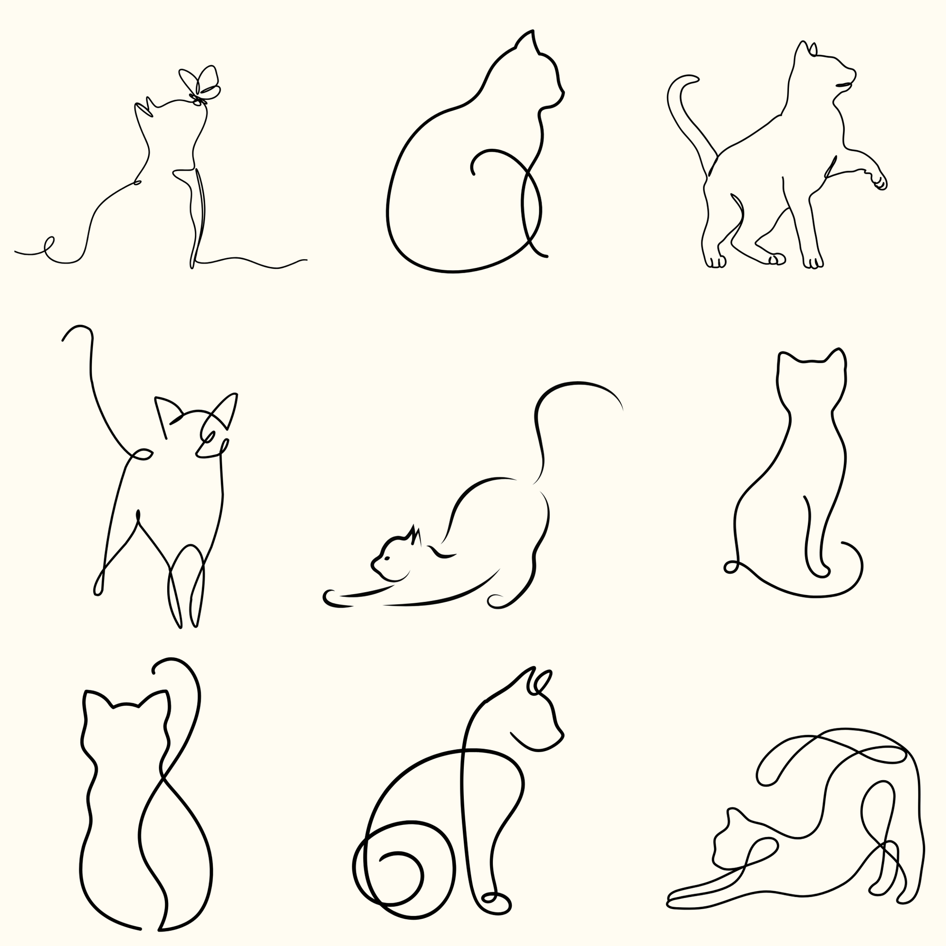 Elegant Minimalist Cat Wrapping Paper