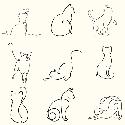 Elegant Minimalist Cat Wrapping Paper