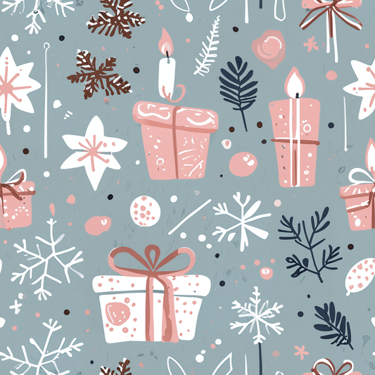Whimsical Pink & Blue Holiday Wrapping Papers