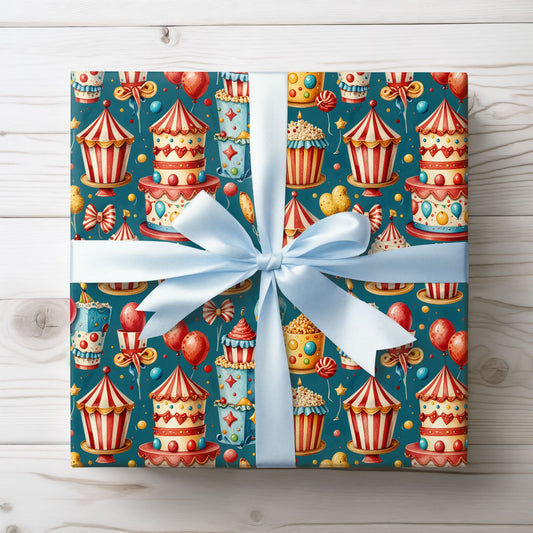 Carnival Cakes & Confetti Dreams – Birthday Wrapping Paper