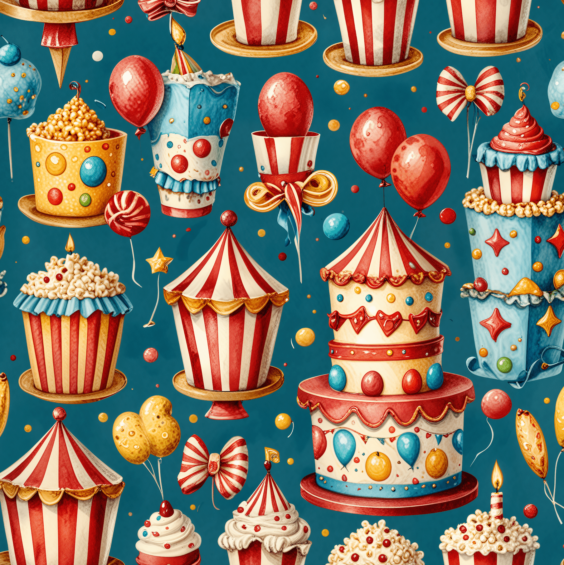 Carnival Cakes & Confetti Dreams – Birthday Wrapping Paper